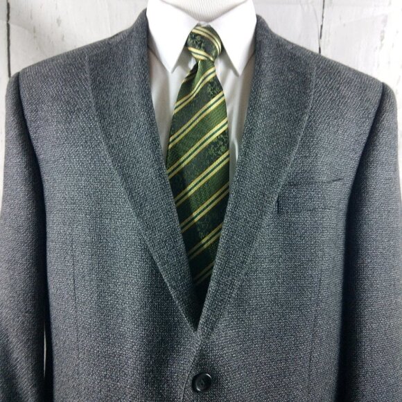 Joseph & Feiss 45R Lambswool 2 Button Gray Multicolor Textured Blazer Sport Coat - Picture 5 of 12